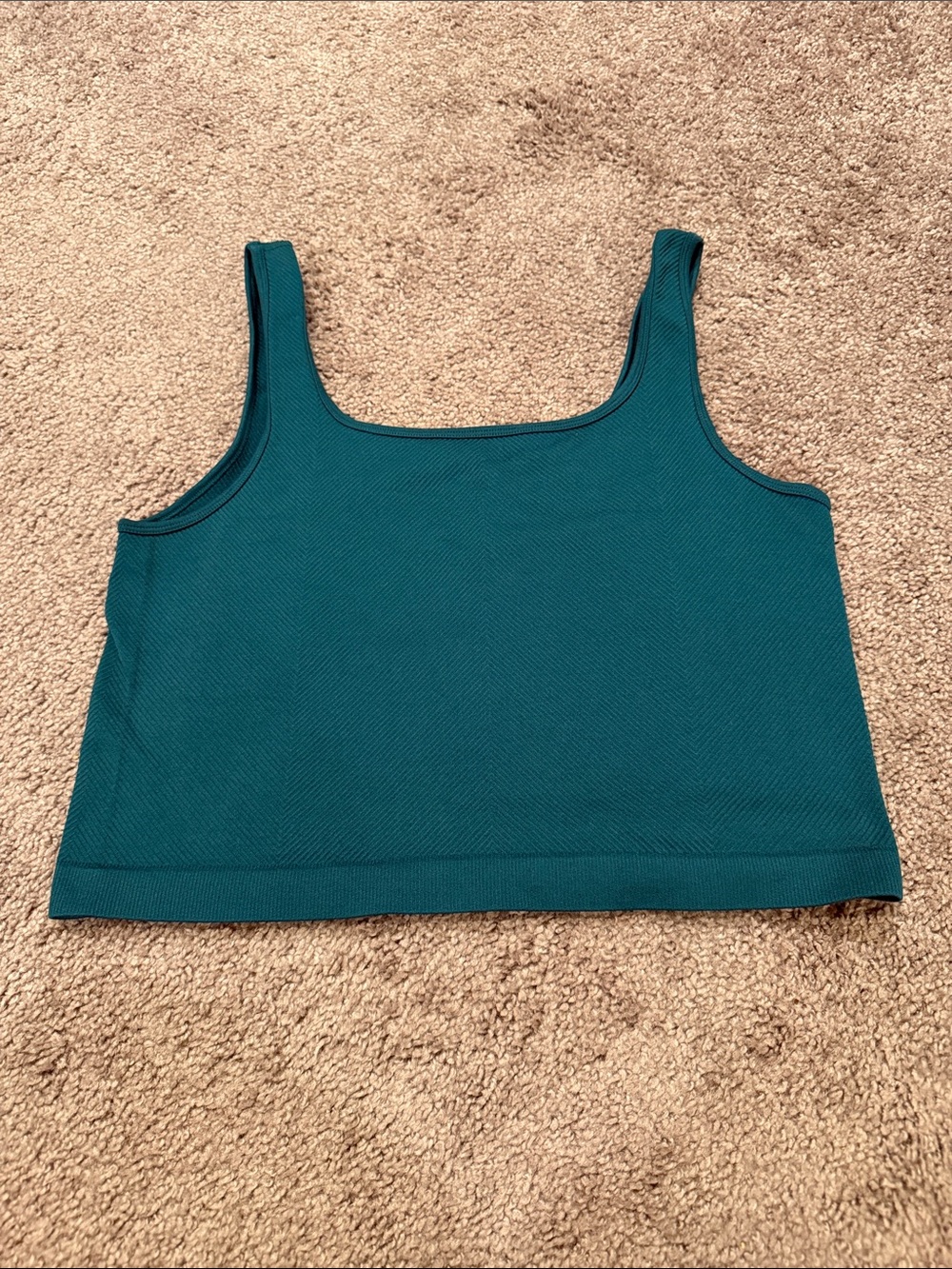 Maurices Teal Square-Neck Crop Tank